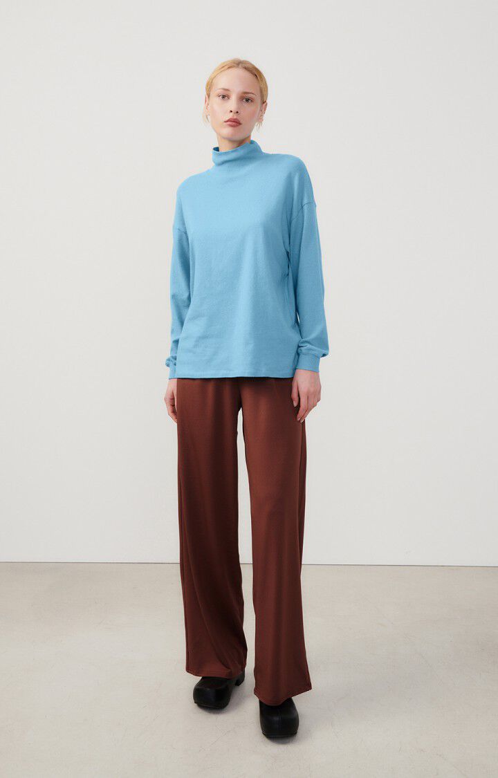 American Vintage T-shirt Femme Rakabay - BLEU CIEL 50 Manches Longues Bleu - E24