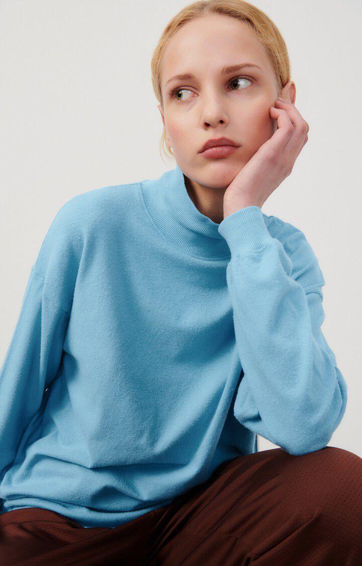 american vintage T-shirt femme Rakabay - BLEU CIEL 50 Manches longues Bleu - E24