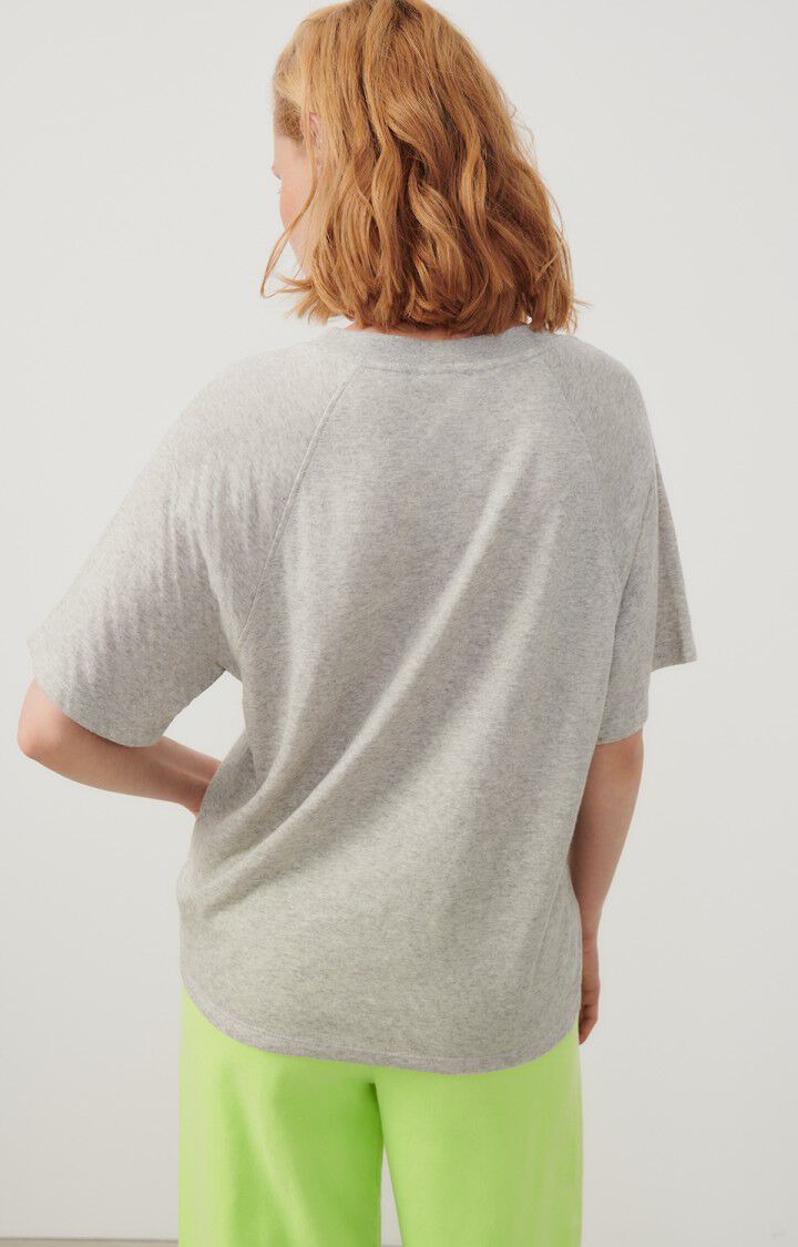American Vintage T-shirt Femme Ruzy - GRIS CLAIR CHINE 36 Manches Raglan Gris - E24