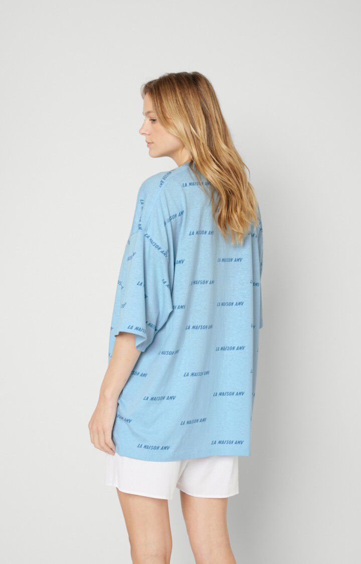 American Vintage T-shirt Femme Seyes - BLEU CIEL Manches Courtes Bleu - E22