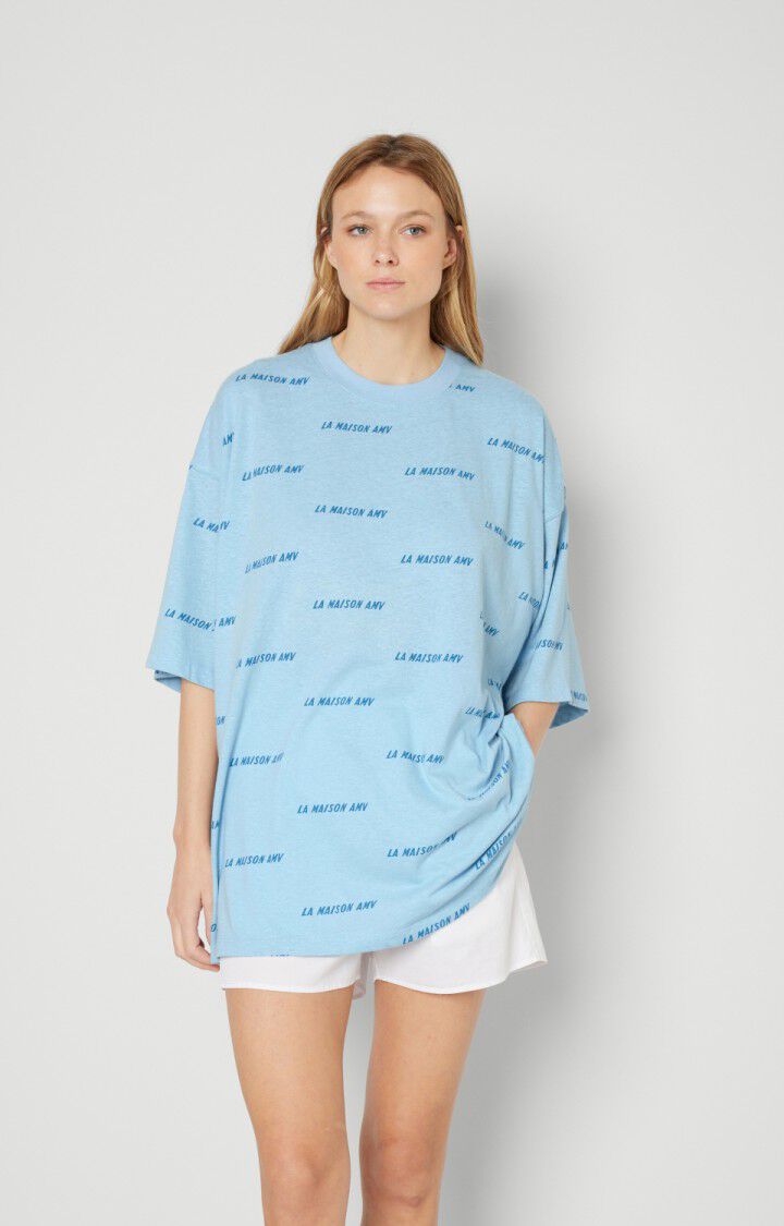 american vintage T-shirt femme Seyes - BLEU CIEL Manches courtes Bleu - E22