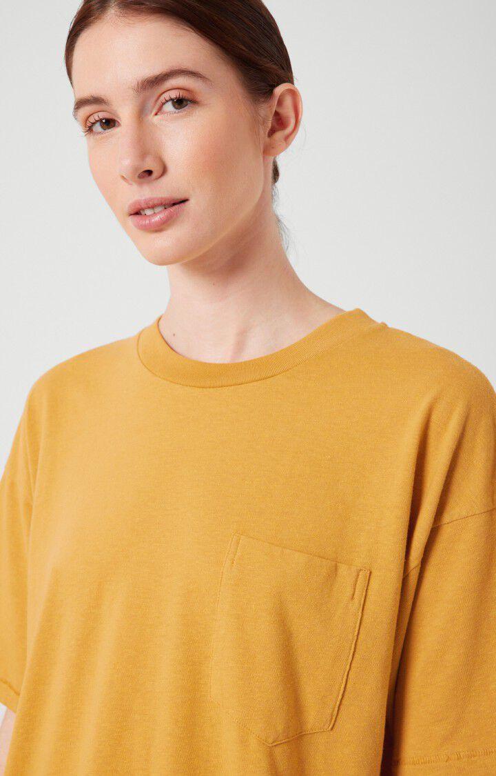 American Vintage T-shirt Femme Seyes - MOUTARDE Manches Courtes Jaune - E22