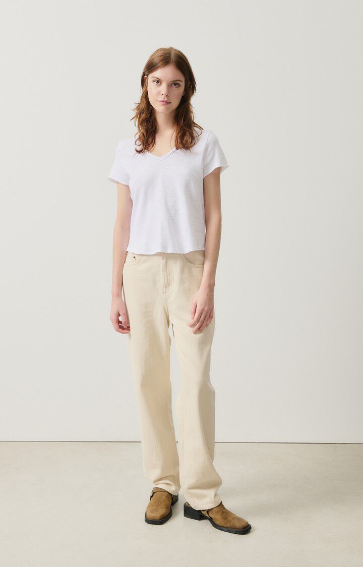 American Vintage T-shirt Femme Sonoma - BLANC 14 Manches Courtes Blanc - E25