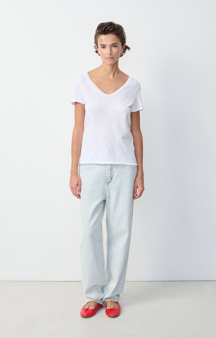 American Vintage T-shirt Femme Sonoma - BLANC 16 Manches Courtes Blanc - E25