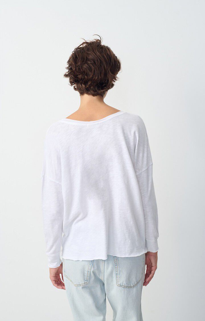 American Vintage T-shirt Femme Sonoma - BLANC 48 Manches Longues Blanc - E25