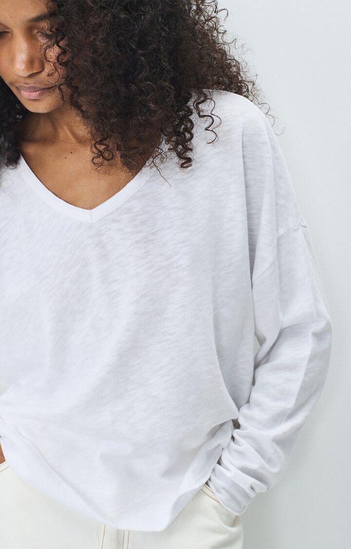 American Vintage T-shirt Femme Sonoma - BLANC 48 Manches Longues Blanc - E25