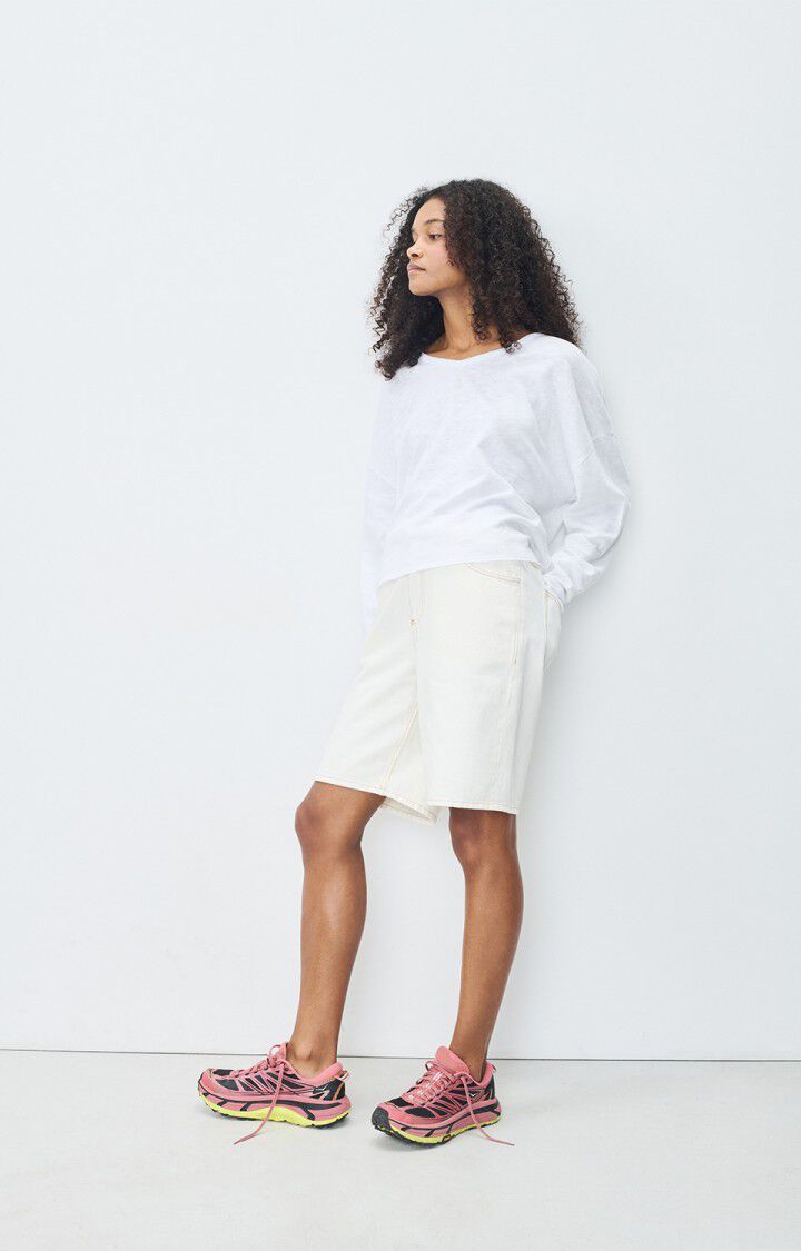 American Vintage T-shirt Femme Sonoma - BLANC 48 Manches Longues Blanc - E25