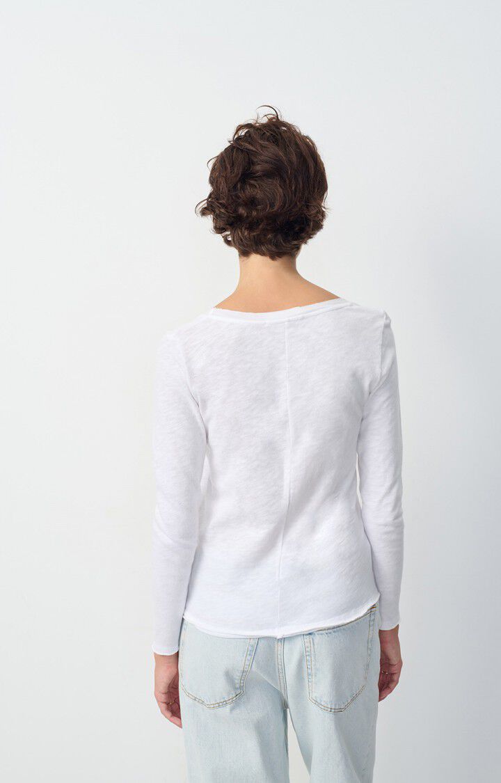 American Vintage T-shirt Femme Sonoma - BLANC 59 Manches Longues Blanc - E25