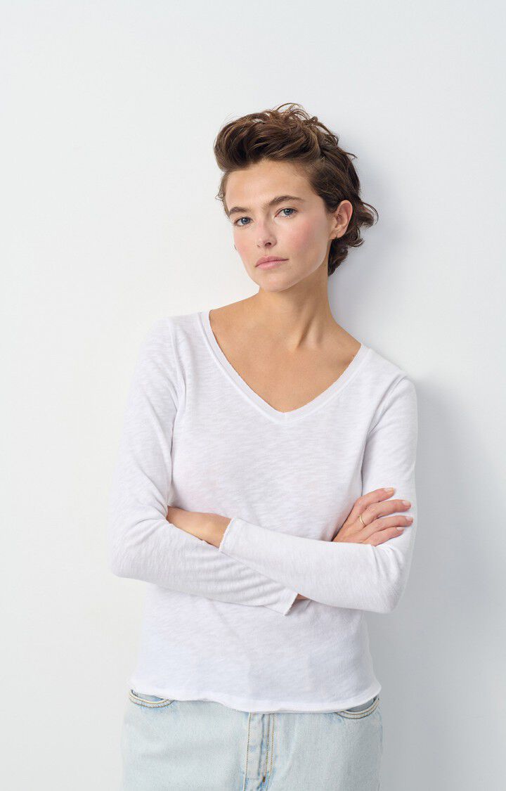 american vintage T-shirt femme Sonoma - BLANC 59 Manches longues Blanc - E25