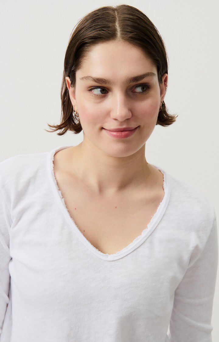 American Vintage T-shirt Femme Sonoma - BLANC 60 Manches Longues Blanc - E25