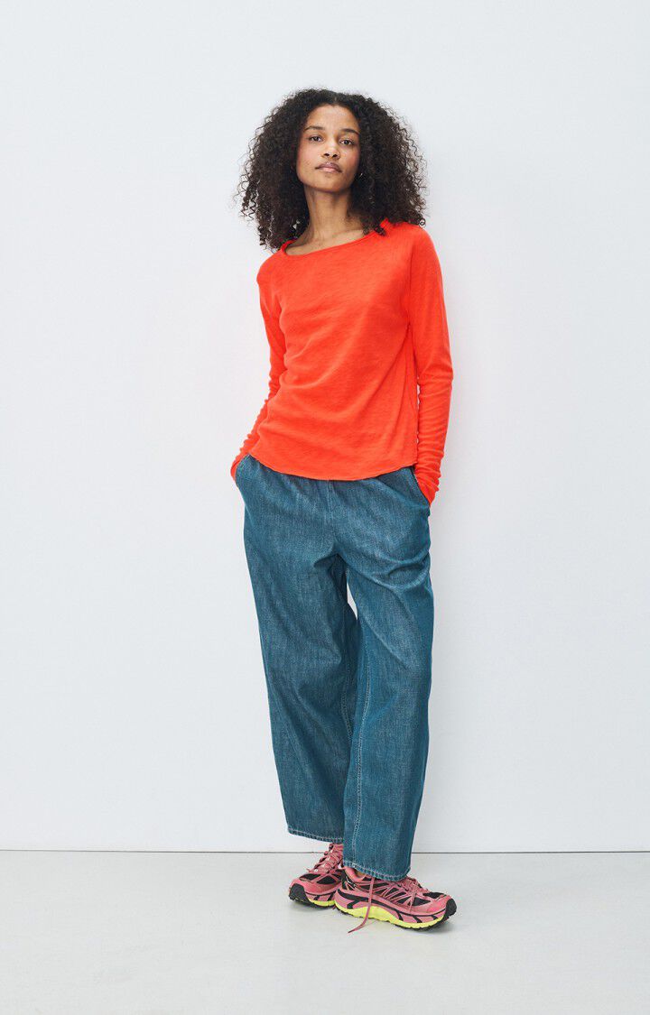 American Vintage T-shirt Femme Sonoma - GASPACHO VINTAGE 70 Manches Longues Rouge - E25