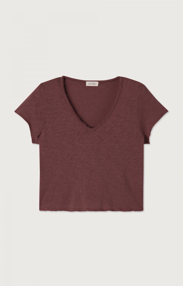 american vintage T-shirt femme Sonoma - GRENAT VINTAGE 14 Manches courtes Marron - H22B