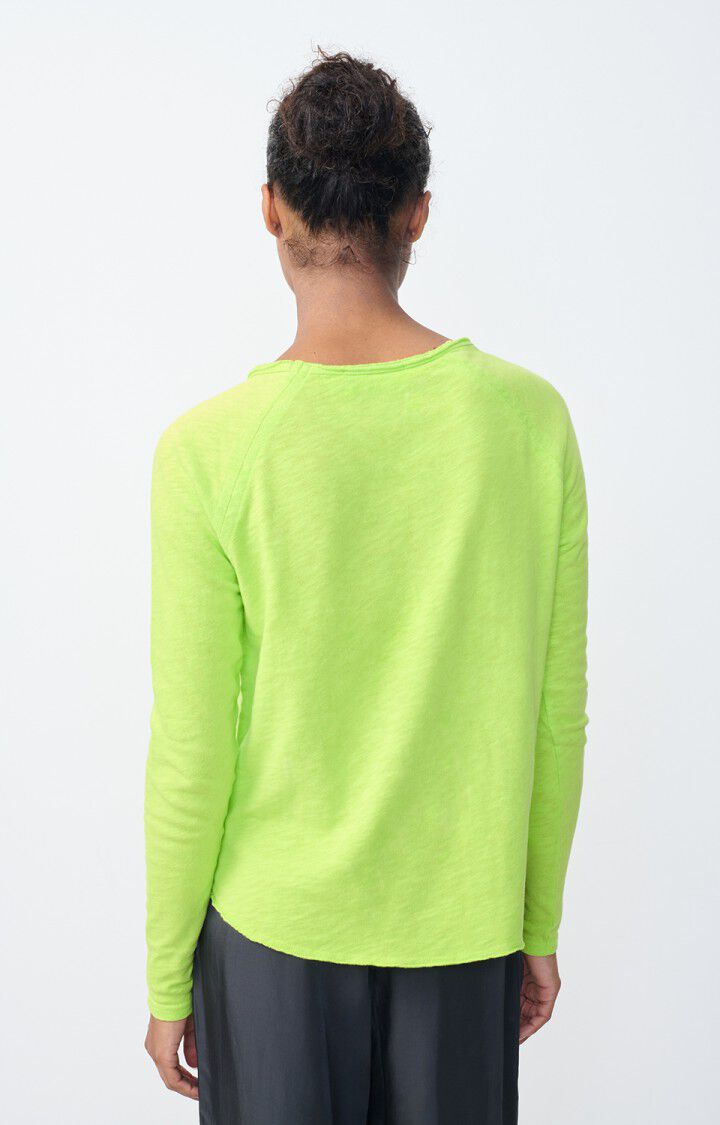 American Vintage T-shirt Femme Sonoma - JAUNE FLUO 70 Manches Longues Jaune - E25