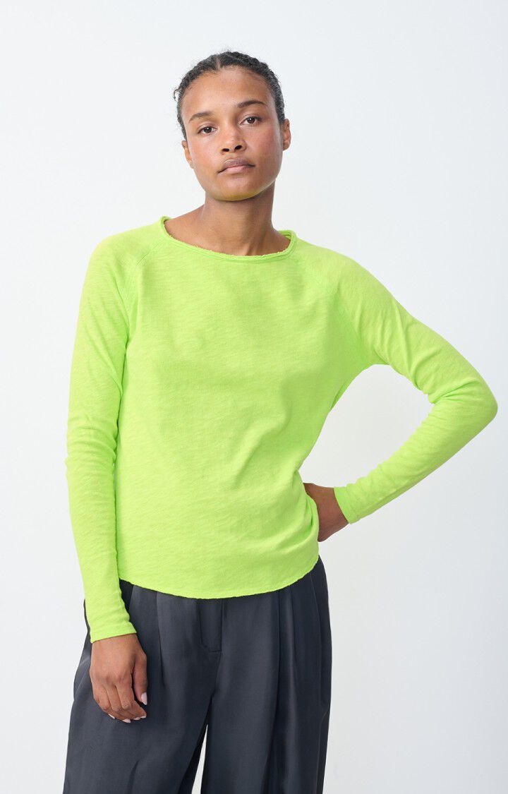 american vintage T-shirt femme Sonoma - JAUNE FLUO 70 Manches longues Jaune - E25