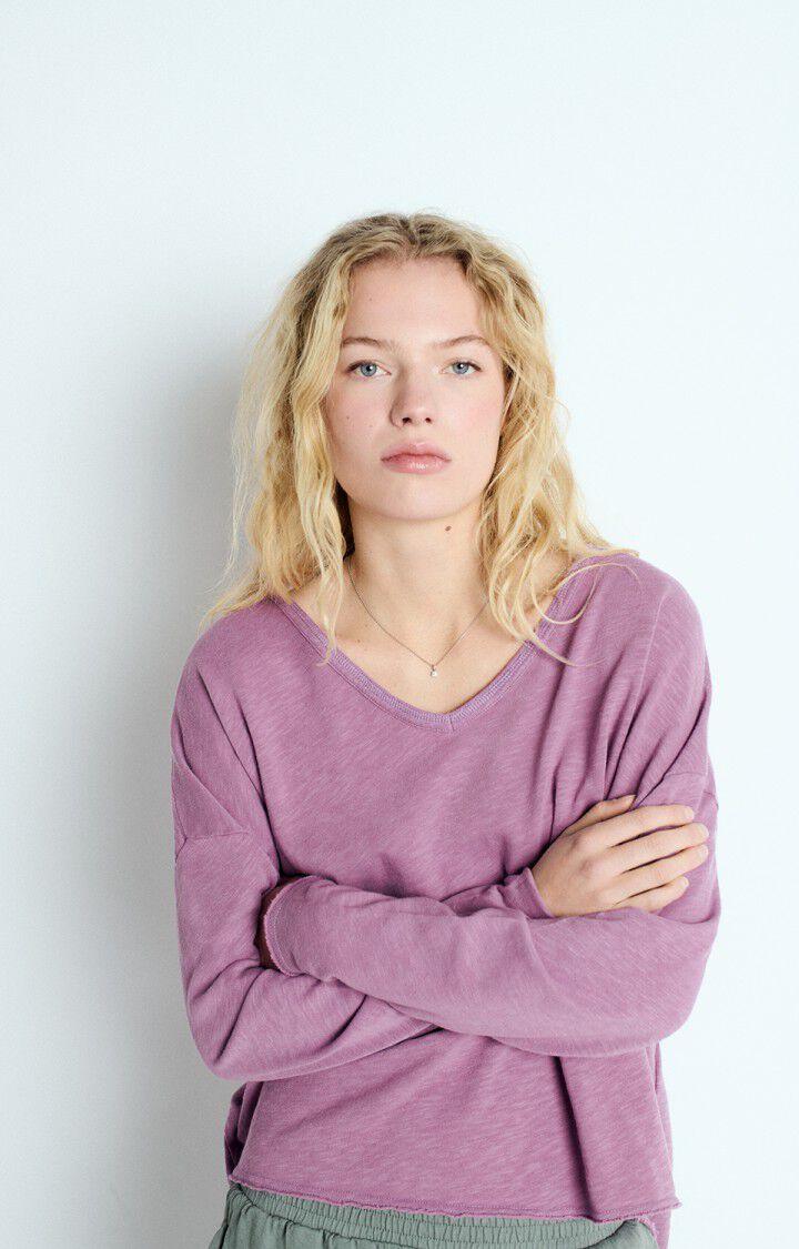 American Vintage T-shirt Femme Sonoma - LILAS VINTAGE 48 Manches Longues Violet - E25