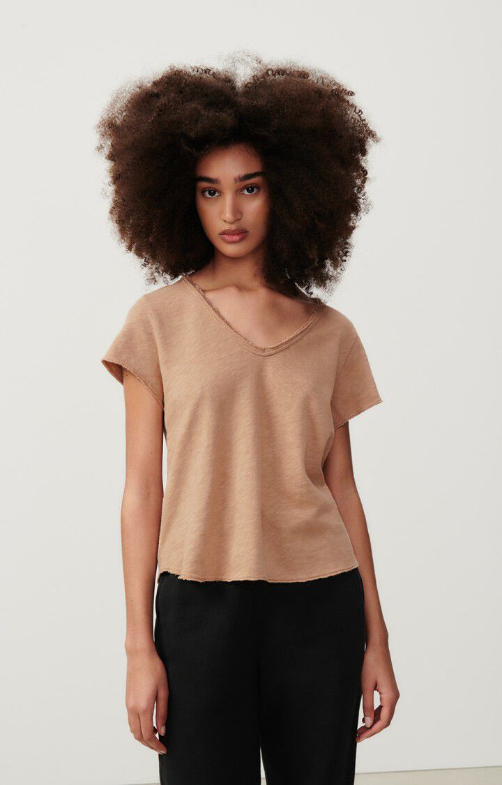 american vintage T-shirt femme Sonoma - MACADAMIA VINTAGE 14 Manches courtes Marron - H23