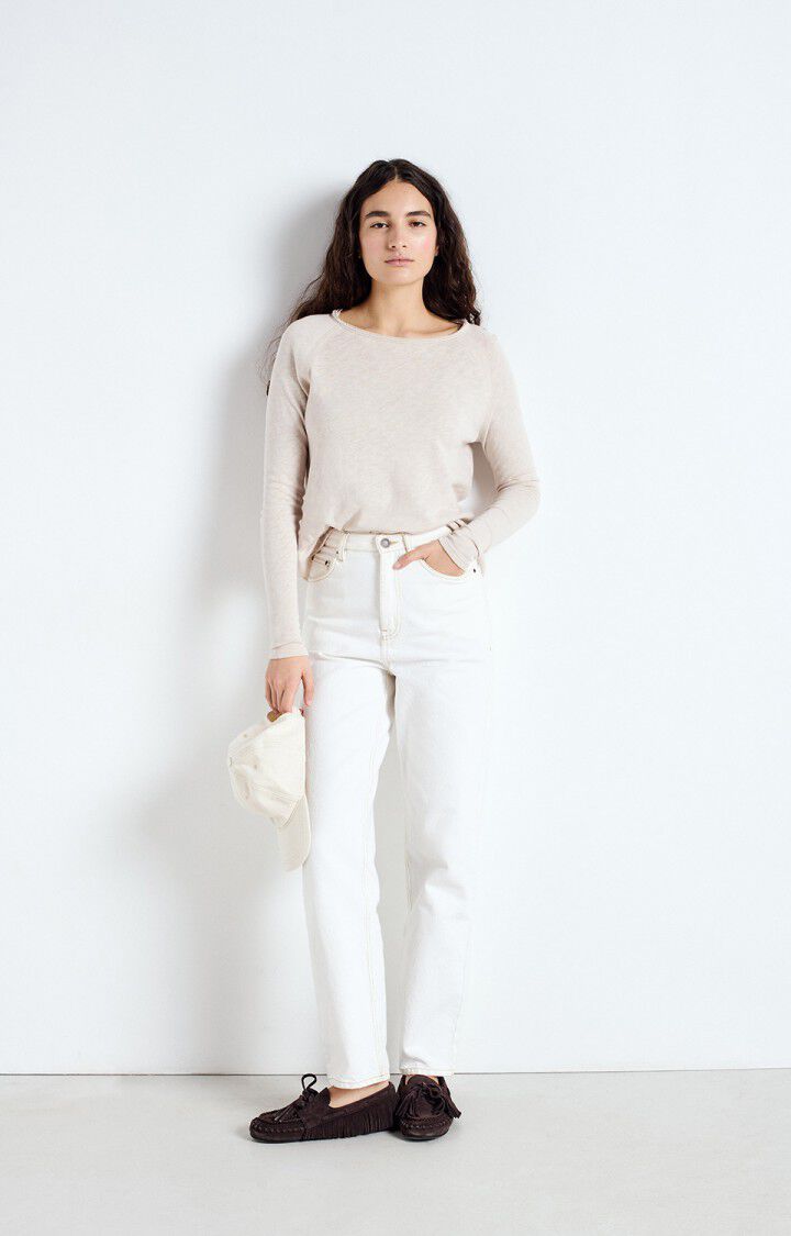 American Vintage T-shirt Femme Sonoma - MASTIC VINTAGE 70 Manches Longues Beige - E25