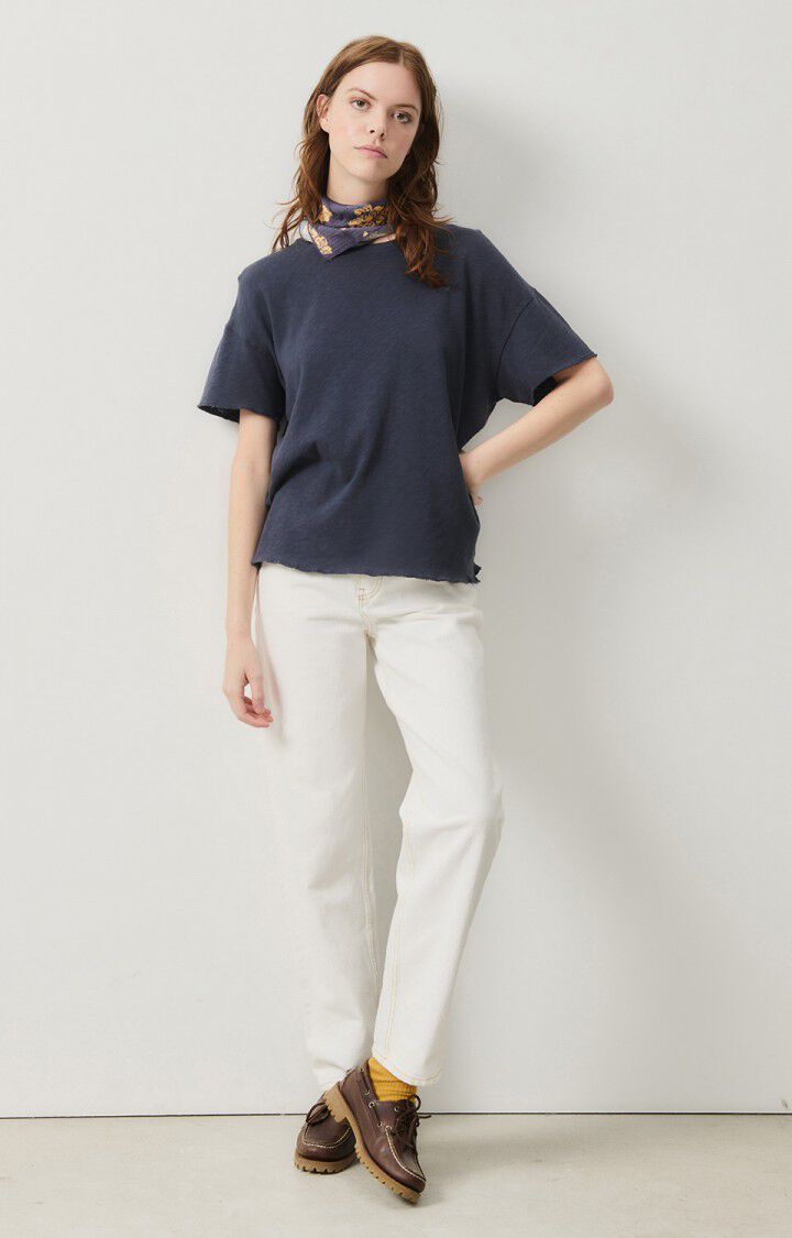 American Vintage T-shirt Femme Sonoma - NAVY BLUE VINTAGE 14 Manches Courtes Bleu - E25