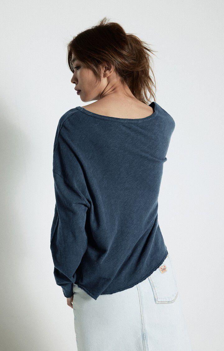 American Vintage T-shirt Femme Sonoma - NAVY BLUE VINTAGE 48 Manches Longues Bleu - E25