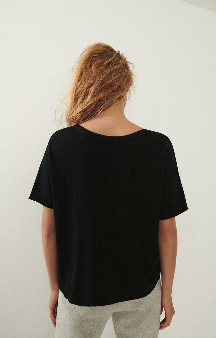 American Vintage T-shirt Femme Sonoma - NOIR 12 Manches Courtes Noir - E23