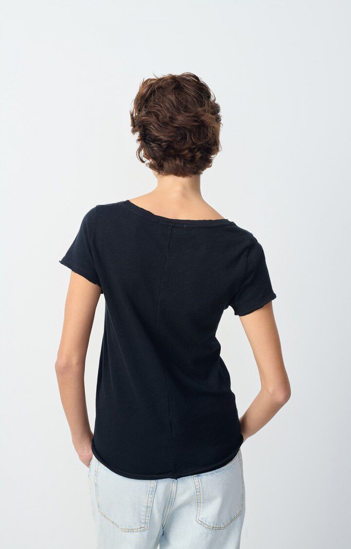 American Vintage T-shirt Femme Sonoma - NOIR 16 Manches Courtes Noir - E25