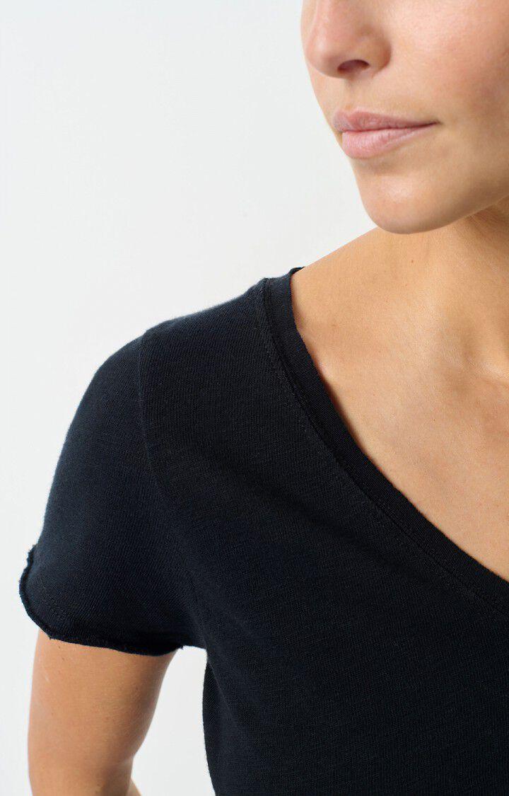 American Vintage T-shirt Femme Sonoma - NOIR 16 Manches Courtes Noir - E25