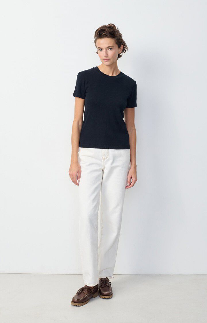 American Vintage T-shirt Femme Sonoma - NOIR 17 Manches Courtes Noir - E25