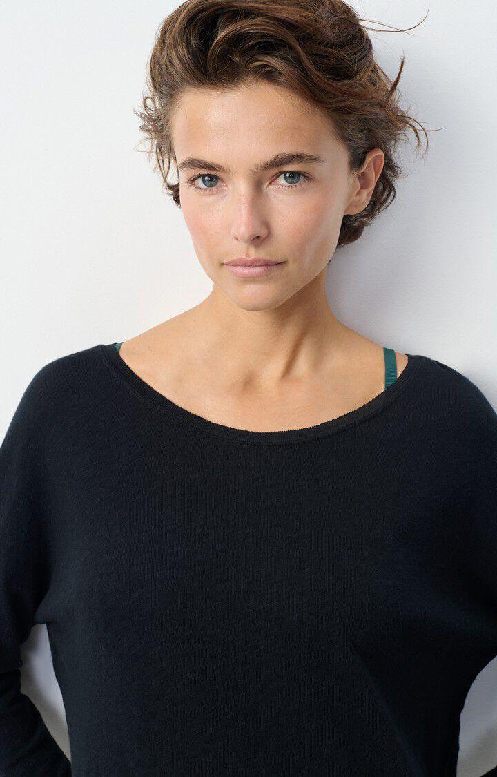 American Vintage T-shirt Femme Sonoma - NOIR 48 Manches Longues Noir - E25