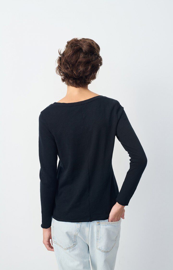 American Vintage T-shirt Femme Sonoma - NOIR 59 Manches Longues Noir - E25