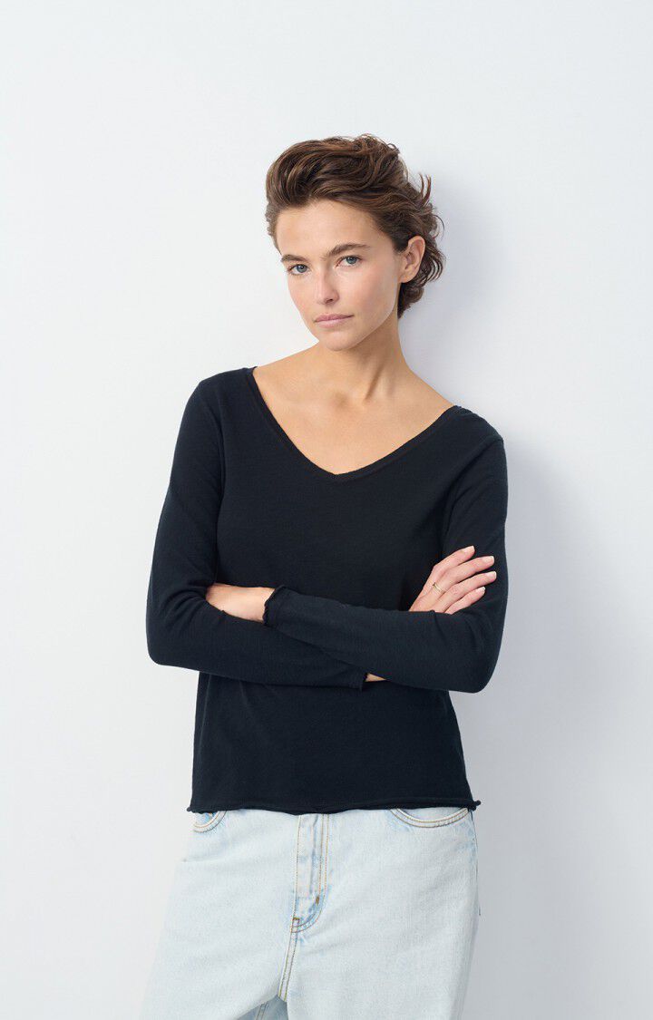 american vintage T-shirt femme Sonoma - NOIR 59 Manches longues Noir - E25