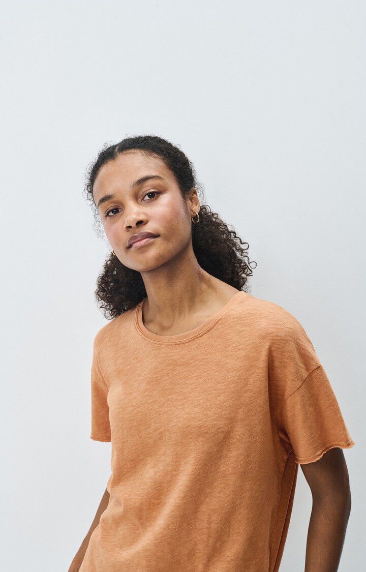 American Vintage T-shirt Femme Sonoma - NOISETIER VINTAGE 14 Manches Courtes Marron - E25