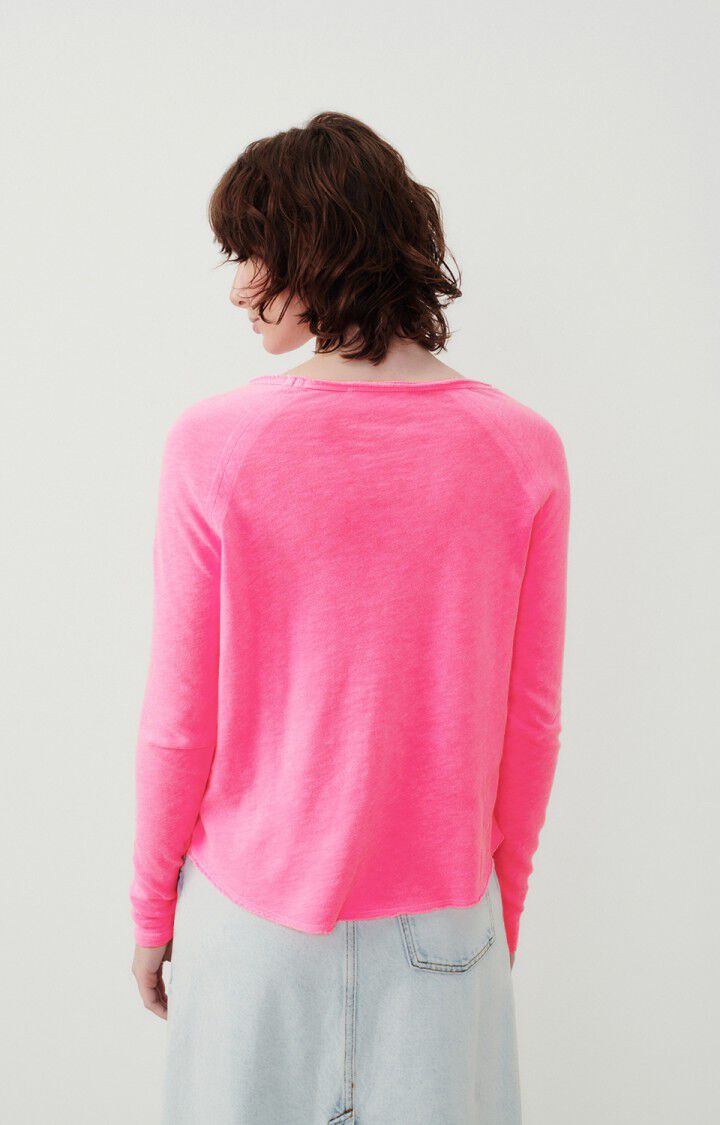 American Vintage T-shirt Femme Sonoma - PINK ACID FLUO 70 Manches Longues Rose - E25