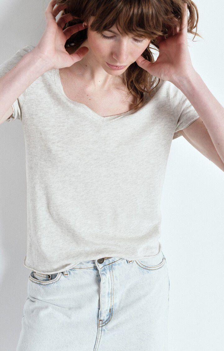 American Vintage T-shirt Femme Sonoma - POLAIRE CHINE 16 Manches Courtes Gris - E25