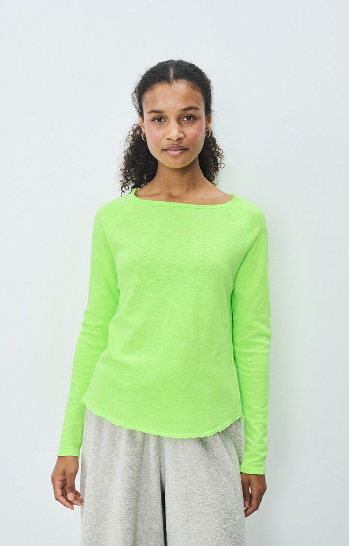 american vintage T-shirt femme Sonoma - POMME FLUO 70 Manches longues Vert - E25