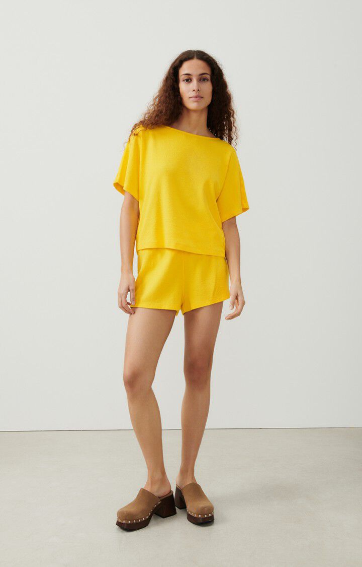American Vintage T-shirt Femme Sotto - POLLEN 28 Manches Courtes Jaune - E24