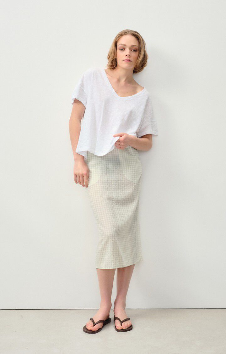 American Vintage T-shirt Femme Sully - BLANC 10 Manches Courtes Blanc - E24