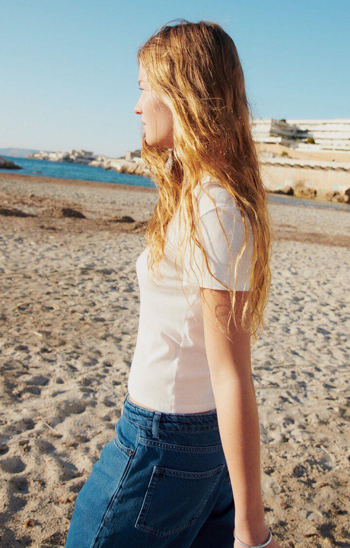 American Vintage T-shirt Femme Sully - BLANC 14 Manches Courtes Blanc - E25