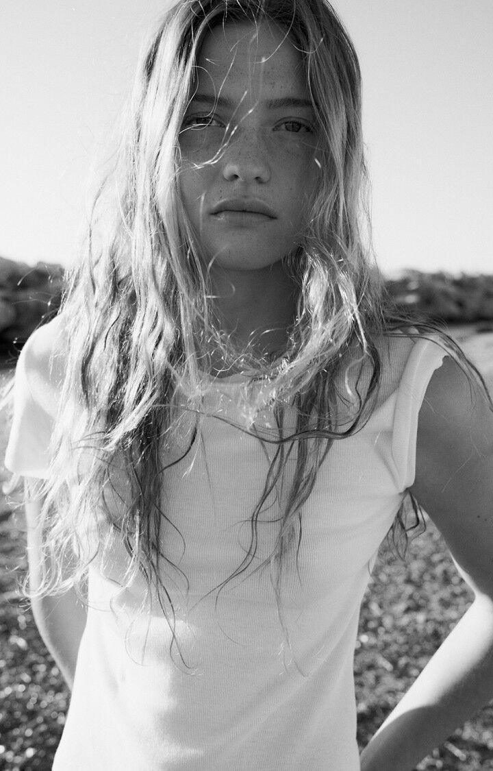 American Vintage T-shirt Femme Sully - BLANC 14 Manches Courtes Blanc - E25