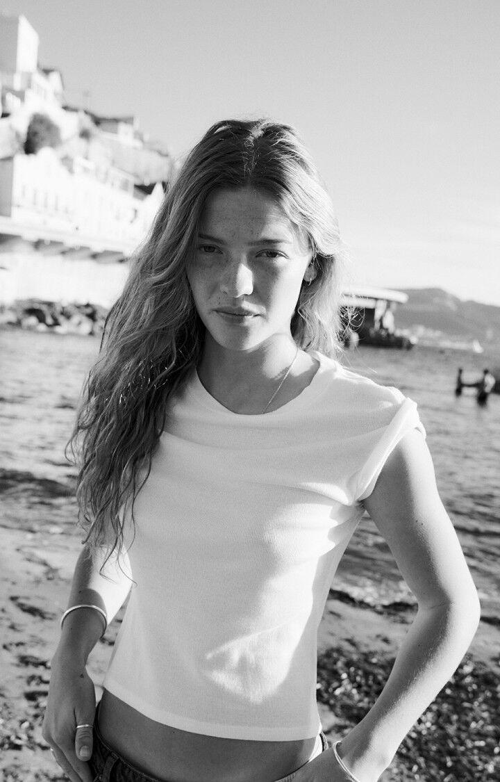 american vintage T-shirt femme Sully - BLANC 14 Manches courtes Blanc - E25