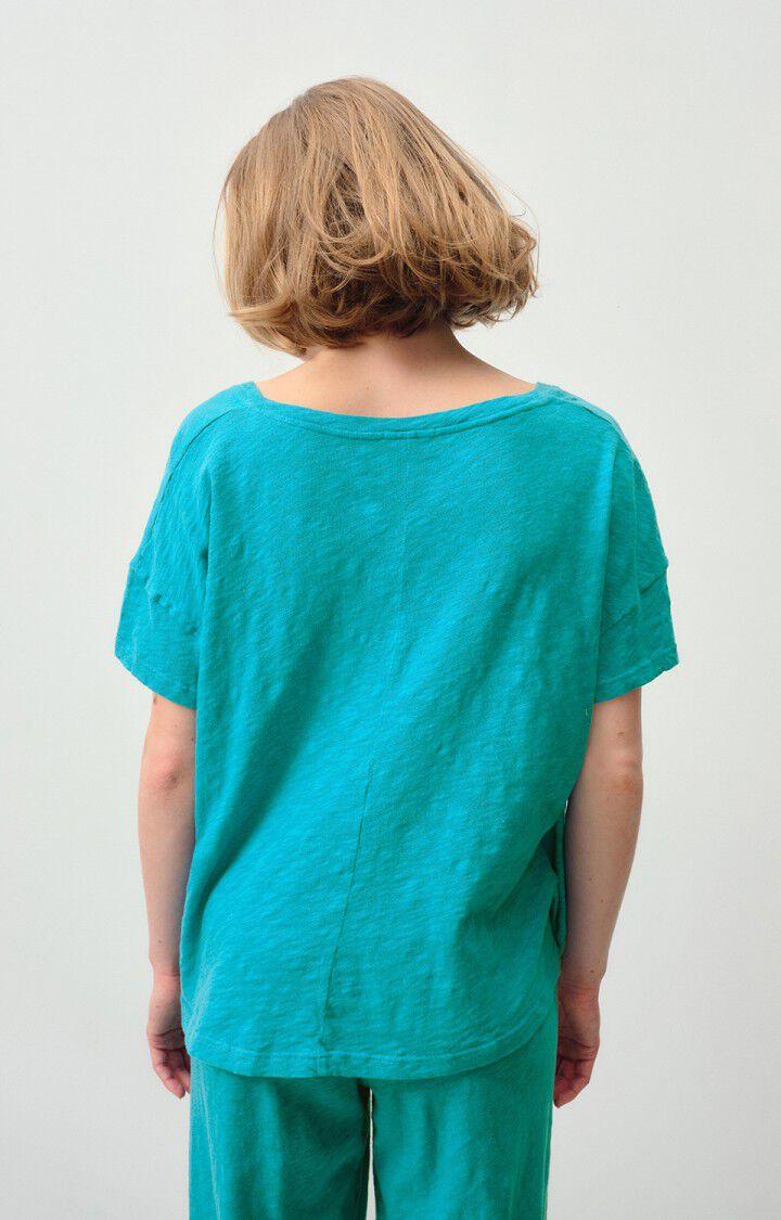 American Vintage T-shirt Femme Sully - TROPICAL 10 Manches Courtes Bleu - E24