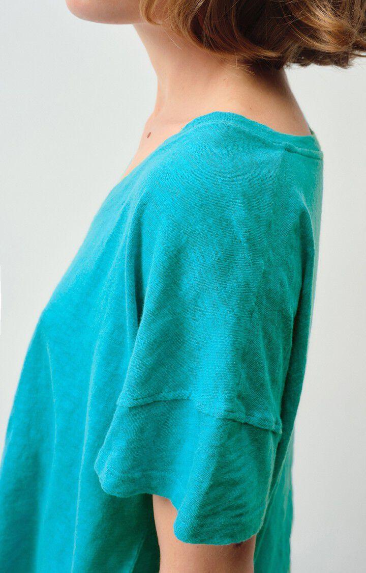 American Vintage T-shirt Femme Sully - TROPICAL 10 Manches Courtes Bleu - E24