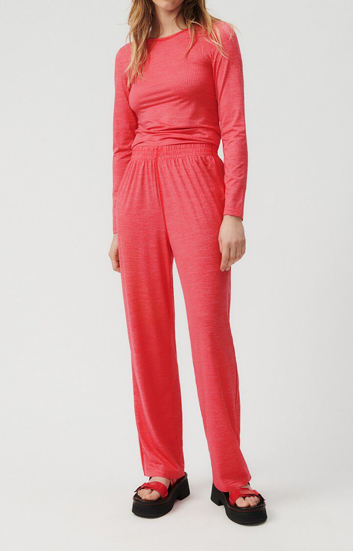 American Vintage T-shirt Femme Vamy - FRAISIER 62 Manches Longues Rose - E23