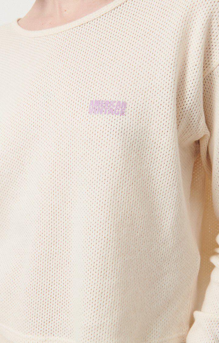 American Vintage T-shirt Femme Vifabeach - ECRU 54 Manches Longues Beige - E24