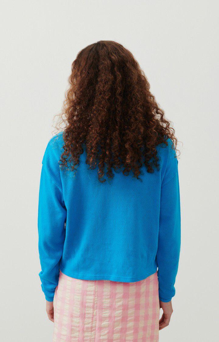 American Vintage T-shirt Femme Vifabeach - PARADISE 54 Manches Longues Bleu - E24