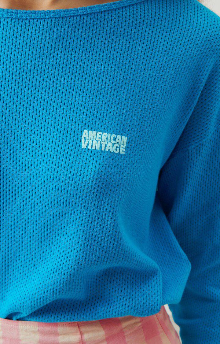American Vintage T-shirt Femme Vifabeach - PARADISE 54 Manches Longues Bleu - E24