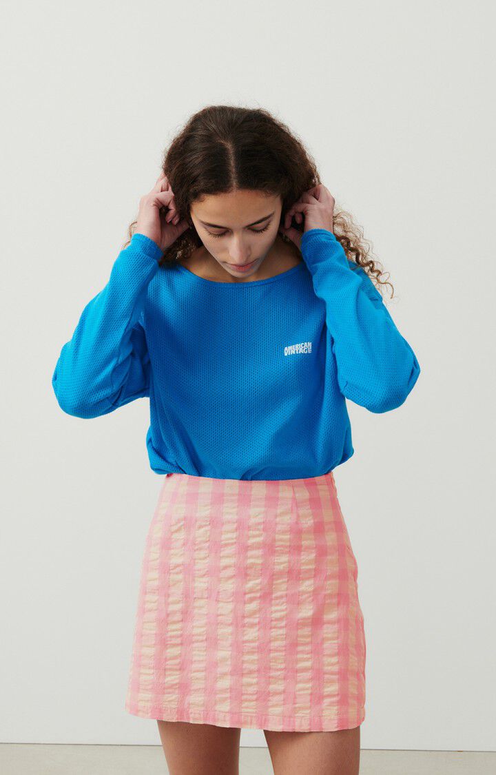 american vintage T-shirt femme Vifabeach - PARADISE 54 Manches longues Bleu - E24