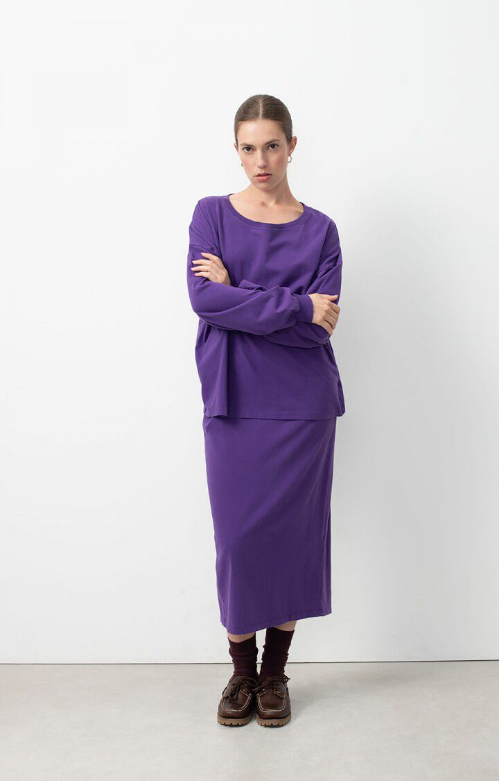 American Vintage T-shirt Femme Vupaville - AUBERGINE 52 Manches Longues Violet - H24