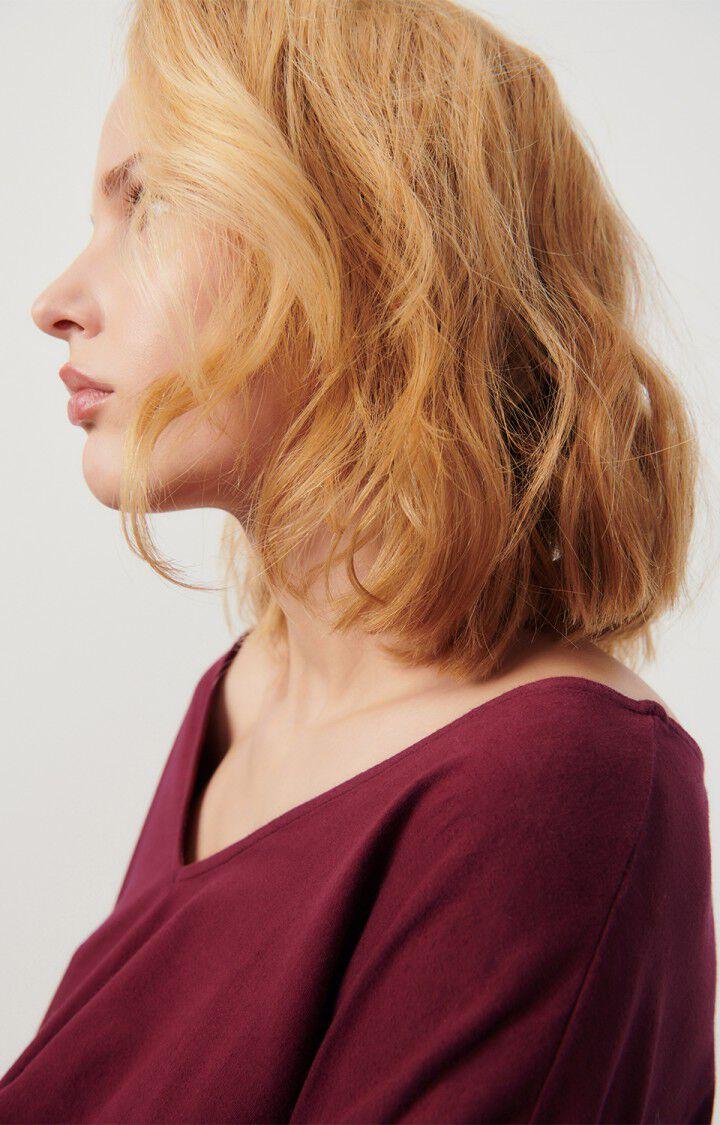 American Vintage T-shirt Femme Vupaville - BORDEAUX 53 Manches Longues Rouge - E24