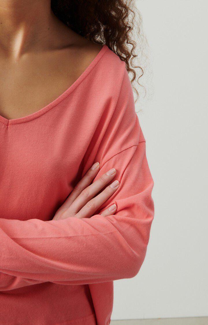 American Vintage T-shirt Femme Vupaville - CORAIL 53 Manches Longues Rose - E24