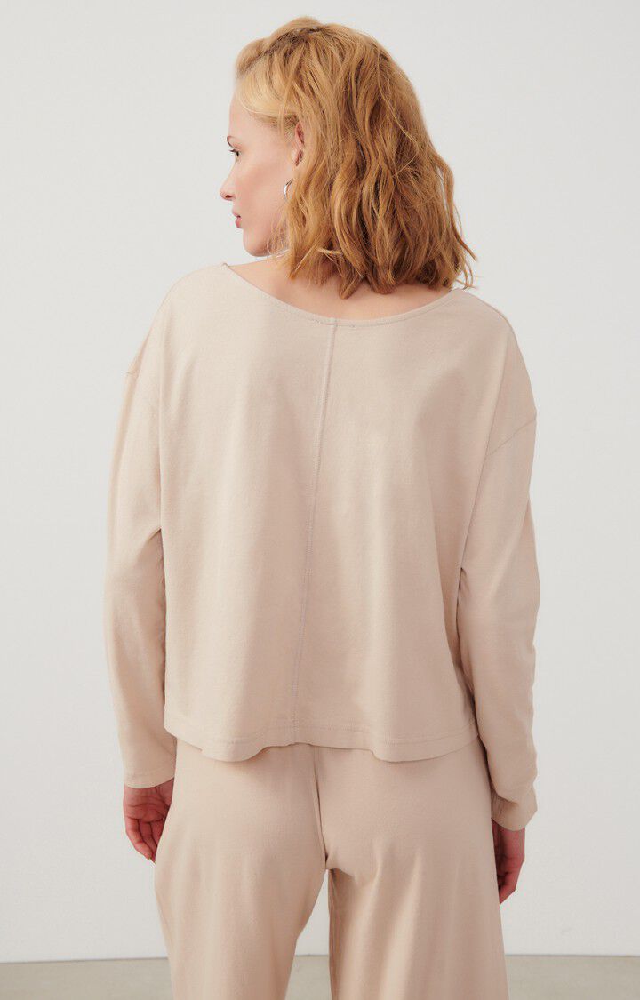 American Vintage T-shirt Femme Vupaville - DUNE 53 Manches Longues Beige - E24